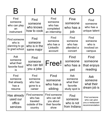 Hire Achievers Bingo Card