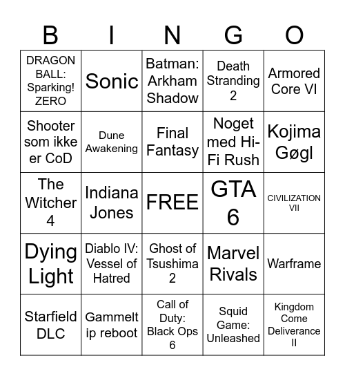 Gamescom ONL 2024 Bingo Card