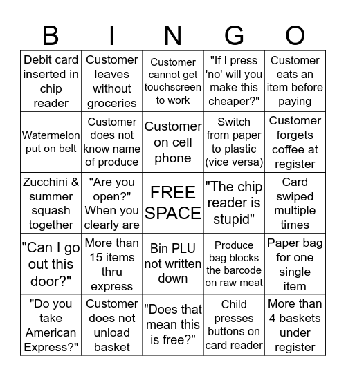 H Bingo Card