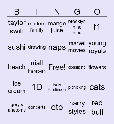 ramona bingo <3 Bingo Card