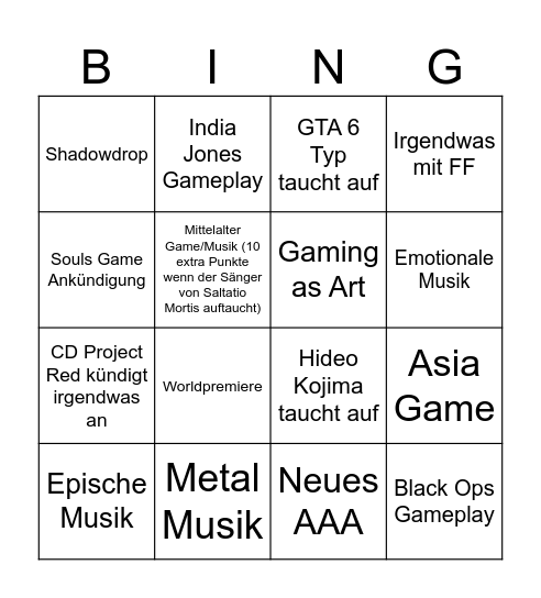 ONL 2024 Bingo Card