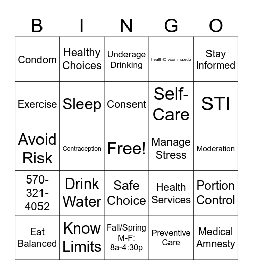 SAFETY BINGO Card