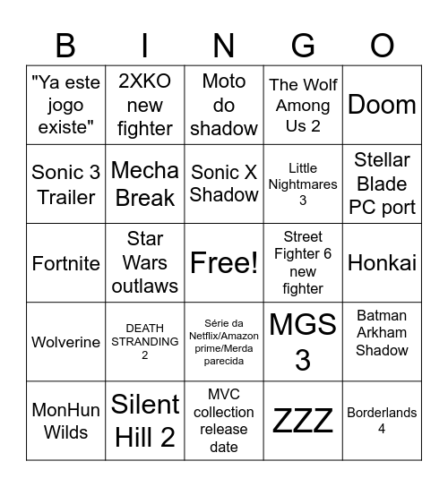 gamescom Bingo Card