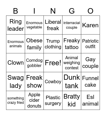 Hick fair Bingo Card