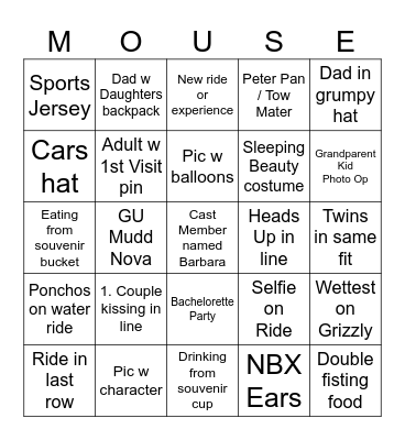 Disney #2 Bingo Card