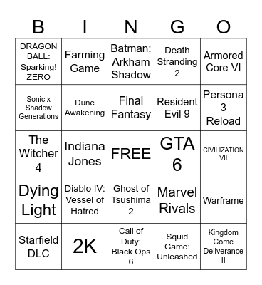 Gamescom ONL 2024 Bingo Card