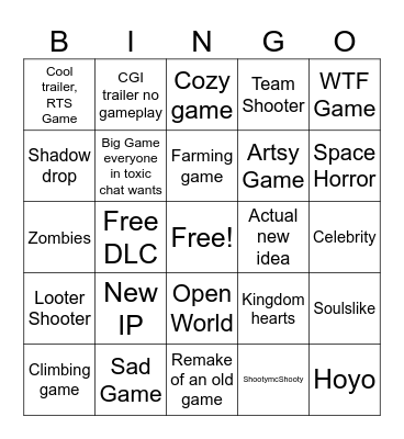 Gamescom Main Show 2024 Bingo Card