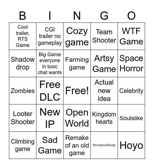 Gamescom Main Show 2024 Bingo Card