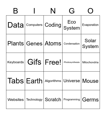 Computer Science & Science Bingo Card