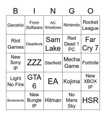 Gamescom 2024 Bingo Card