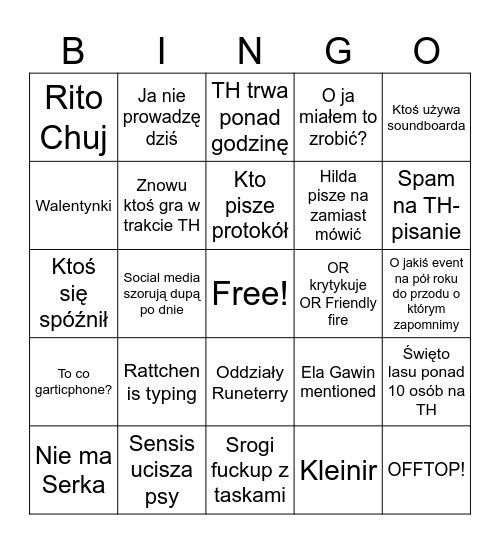 OR bingo v2.1 Bingo Card