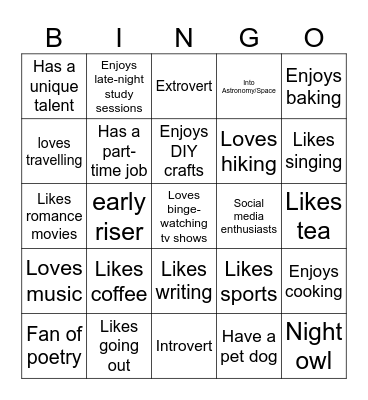 FRIENDSHIP BINGO Card