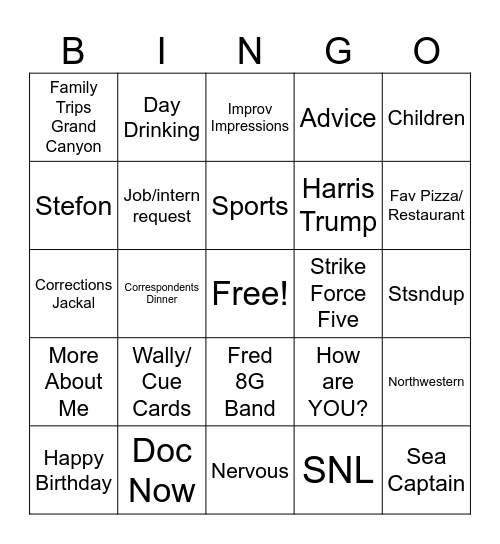 Q&A Bingo Card