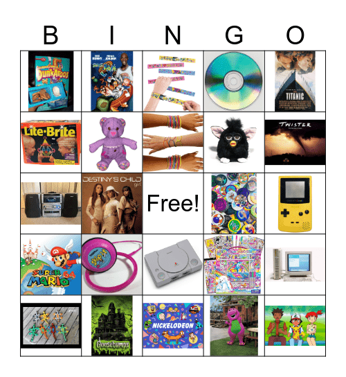 90's Bingo Card