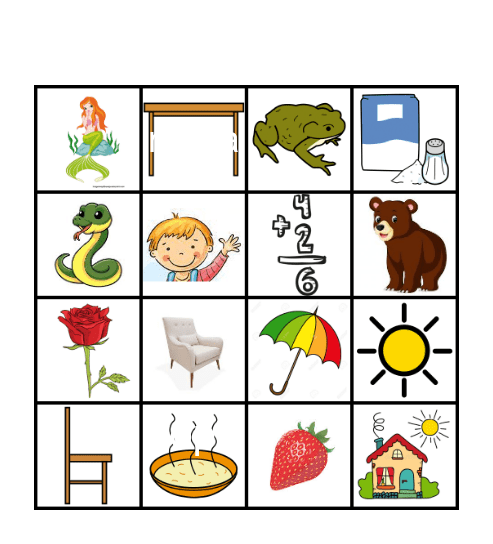 Las sílabas SA SE SI SO SU Bingo Card