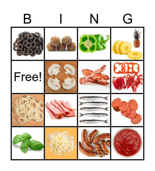 Pizza! Bingo Card