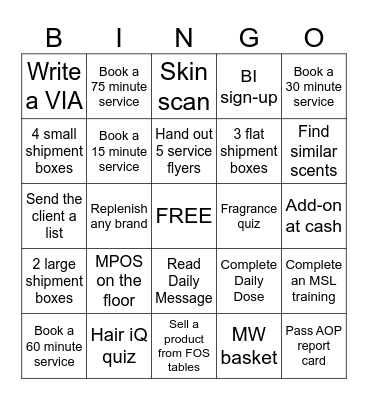 Sephora BINGO Card