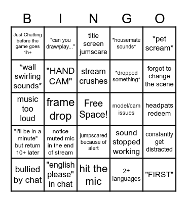 STREAM BINGO Card