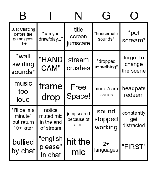 STREAM BINGO Card