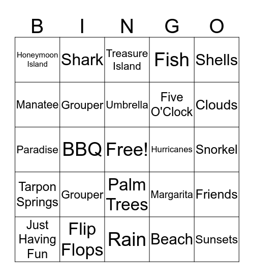 FLORIDA Bingo Card