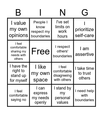 Boundary Bingo Card