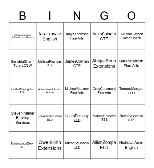 Titan Bingo Card