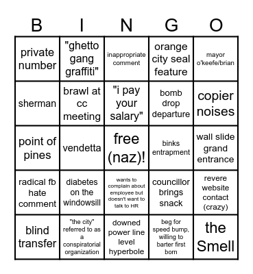 revere_mayor bingo Card