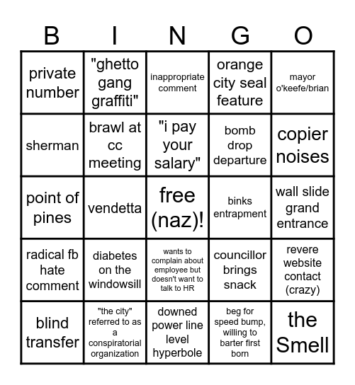 revere_mayor bingo Card