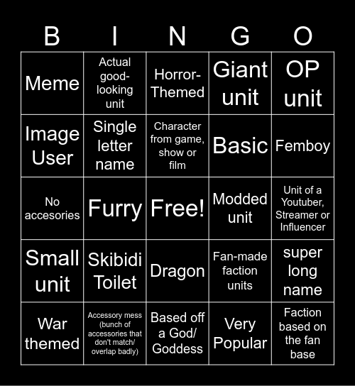 Tabs Workshop Bingo Card