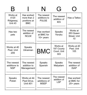 FIND SOMEONE WHO... Bingo Card