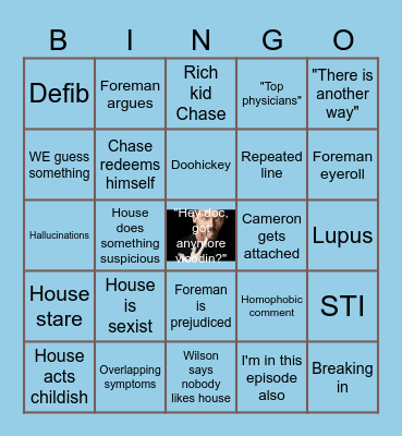 House MD Bingo Card