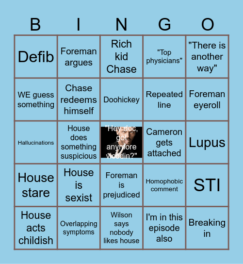 House MD Bingo Card