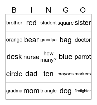 review Bingo Card