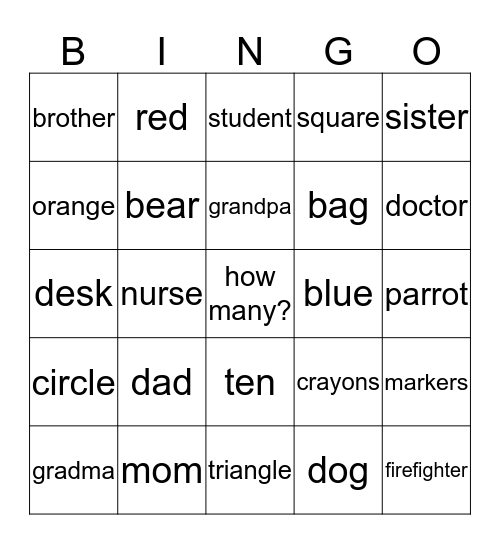 review Bingo Card