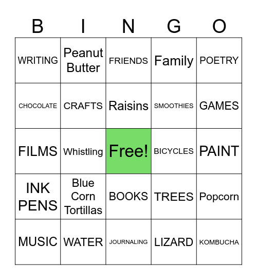 I look forward to getting to know YOU, too! Bingo Card