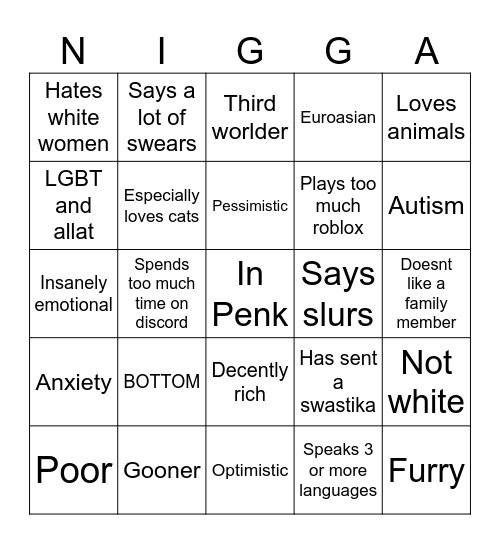 Penk Bingo Card