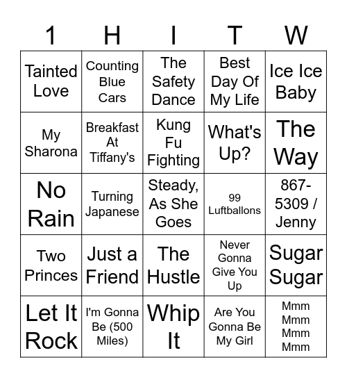 One Hit Wonders Bingo Card