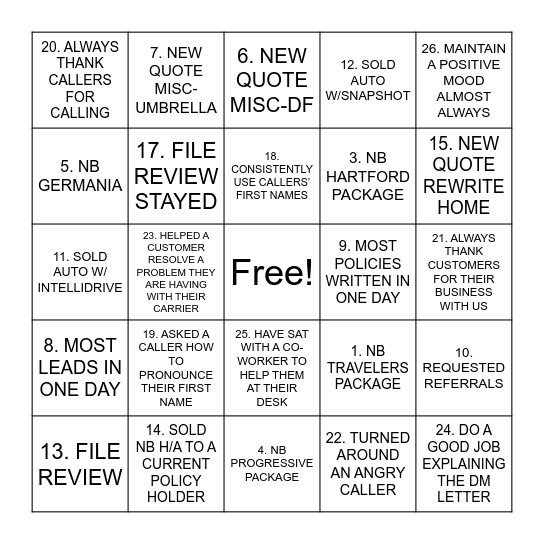 Brown & Brown VA NB Bingo Card