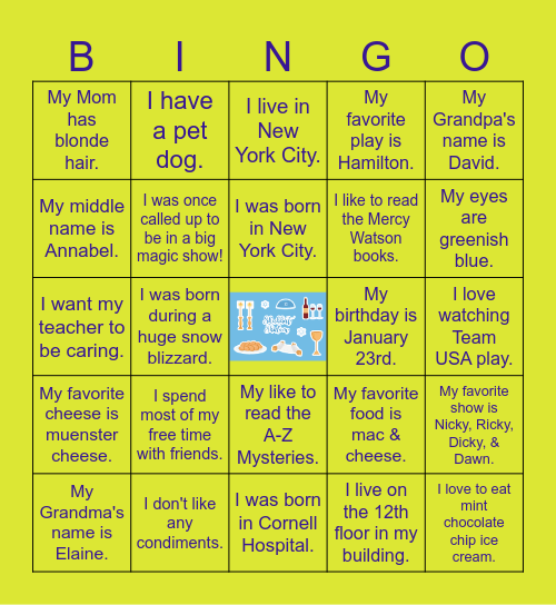 Who Is That PLP Kid? Bingo Card