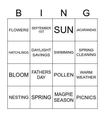 SPRING BINGO Card