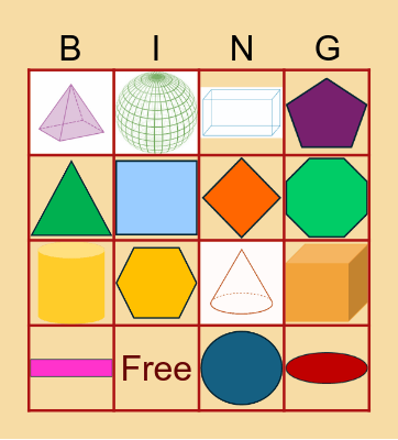 Shapes Bingo Card