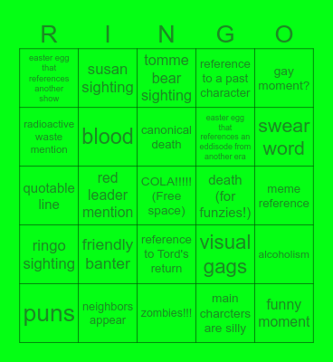 Eddsworld bingo Card