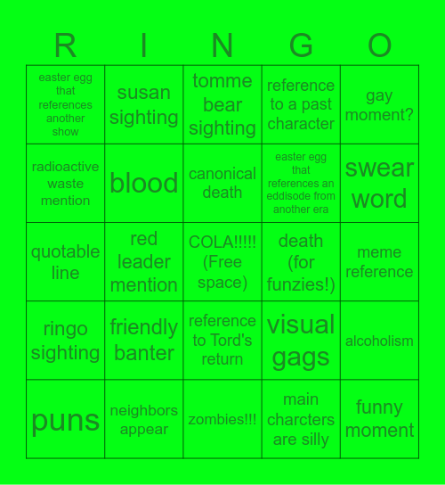 Eddsworld bingo Card