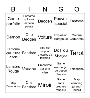 Phasmo Star & Alzour Bingo Card