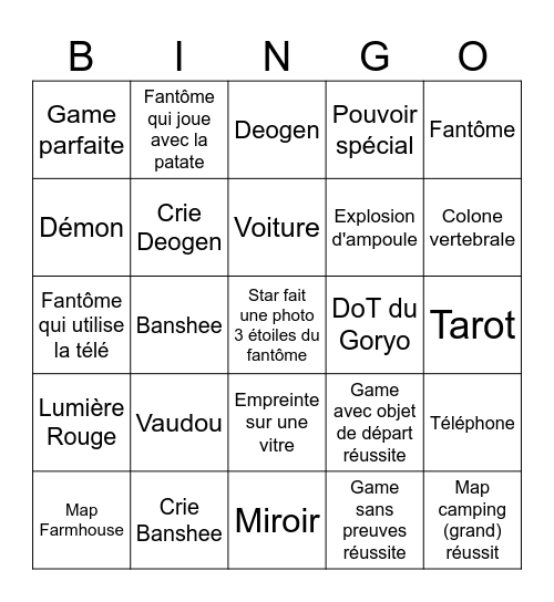 Phasmo Star & Alzour Bingo Card