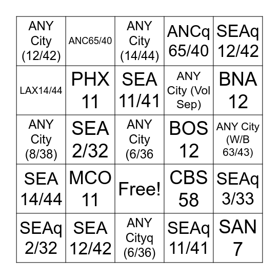 Encoding Bingo Card