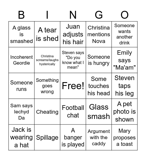 Hammersmith Open 24' Bingo Card