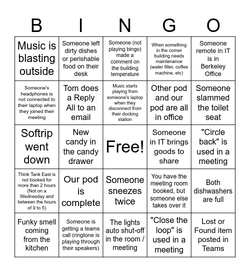 IT Bingo V3 Bingo Card