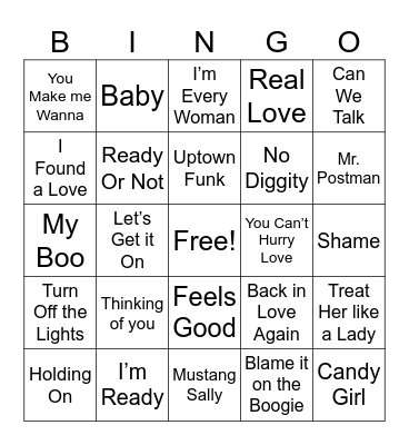 M U S I C Bingo Card