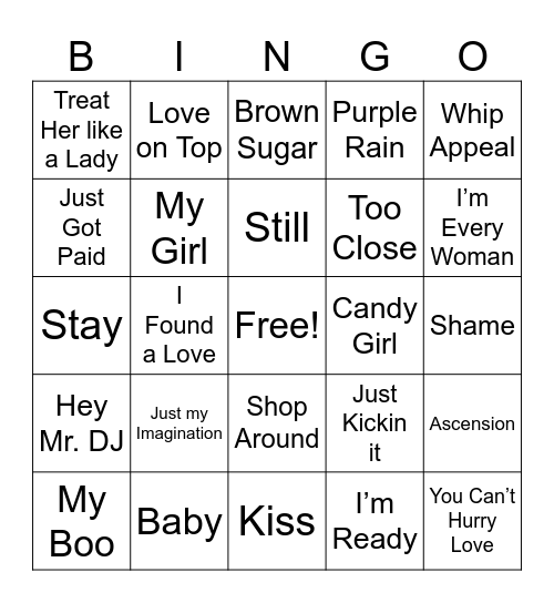 M U S I C Bingo Card